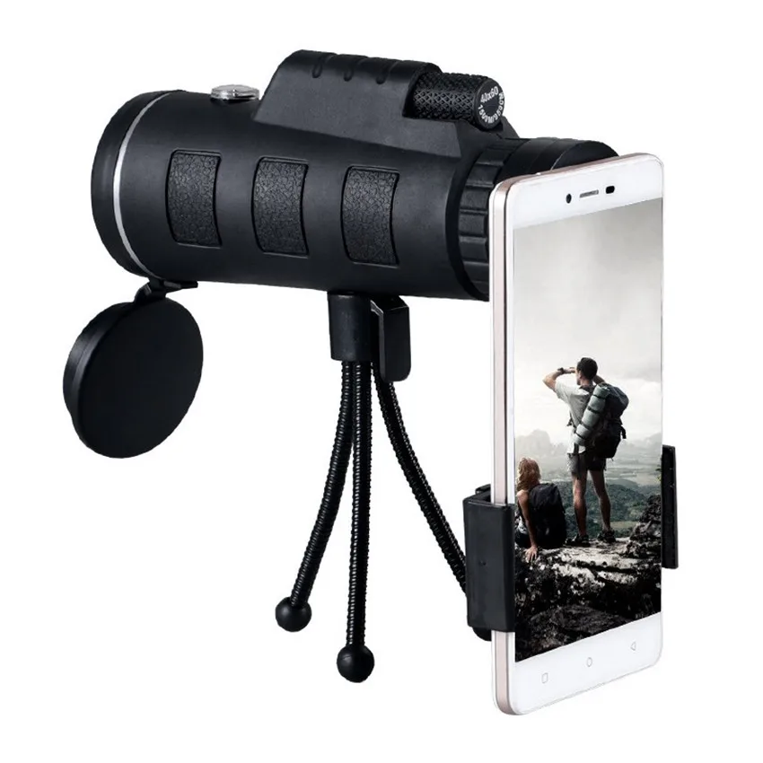 

Universal 40X60 HD Zoom Len Monocular Telescope Lens+Tripod+Cell Phone Holder Clip For iPhone Xiaomi Android Mobile Phones EEMIA
