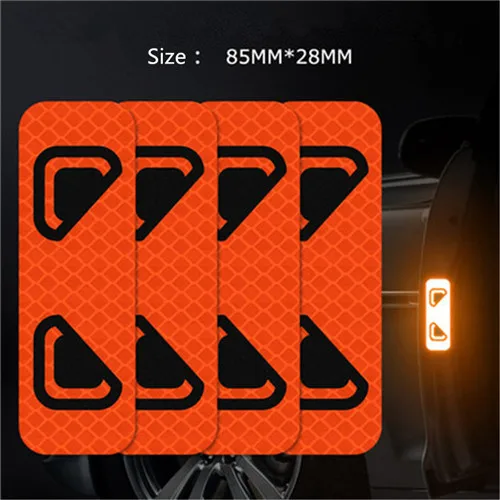 FluorescentOrange Автомобиль открыть светоотражающие ленты мультфильм глаза шаблон Предупреждение светоотражающие наклейки против царапин модификация наклейки сделаны из 3M материалов - Цвет: FluorescentOrange