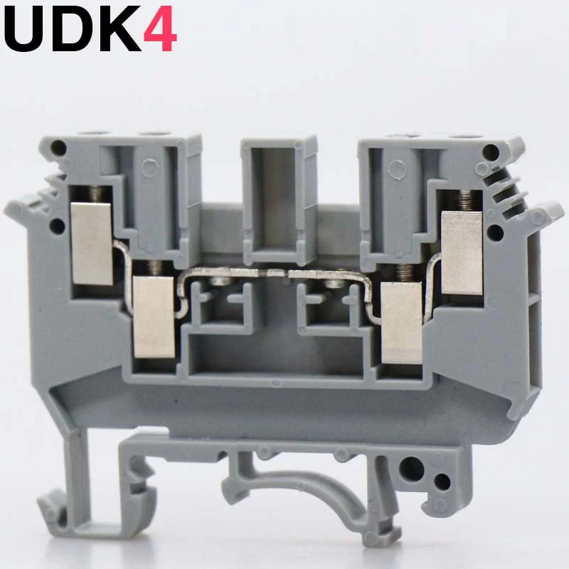

50pcs UK series terminals Ludk4 (udk4) 4 square double in double out terminal block one in multiple out two in two out