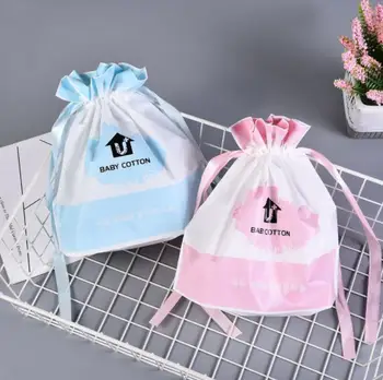 

Hot Selling Facial Washing Towel Waterproof Bag Cotton Cotton Beauty Cleaning Towel Drawstring Bag PEVA Socks Receiving Bag