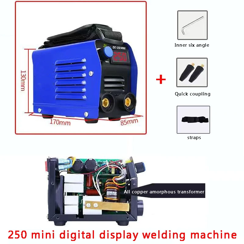 Equipo de Soldadura Inverter IGBT ARC 220V, 250A, MMA, para trabajos de soldaduras