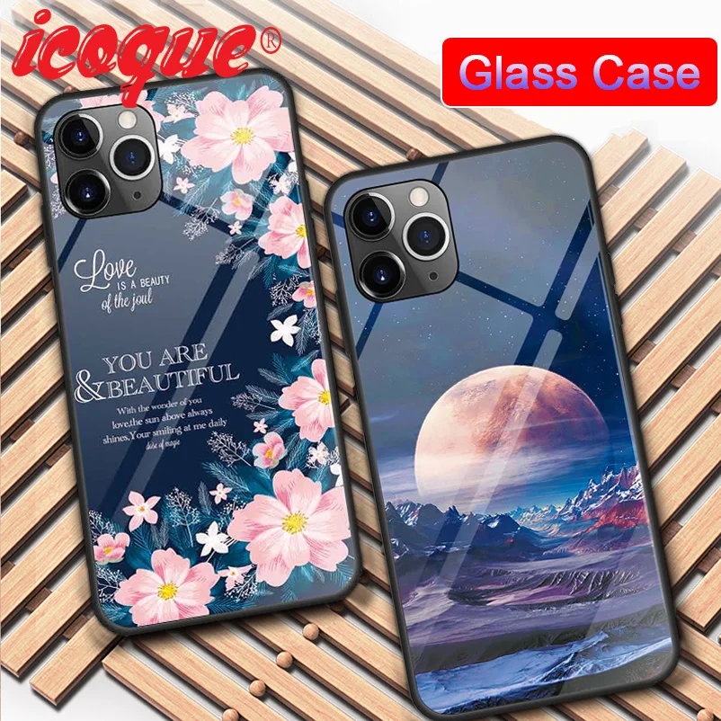 Роскошный стеклянный чехол для iphone 11 Pro Max XR X 8 Funda iphone11 11pro iphone8 Coque телефона 7 6 6s plus XS