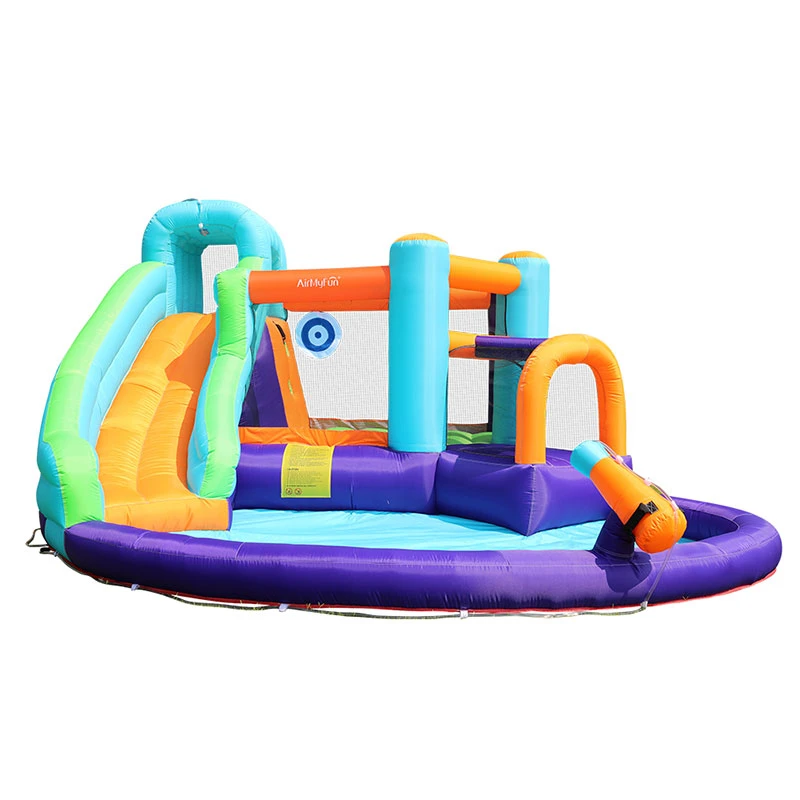 Toboganes de agua de pistola inflable, Castillo para niños, saltador, casa de rebote con trampolín de piscina inflables| - AliExpress