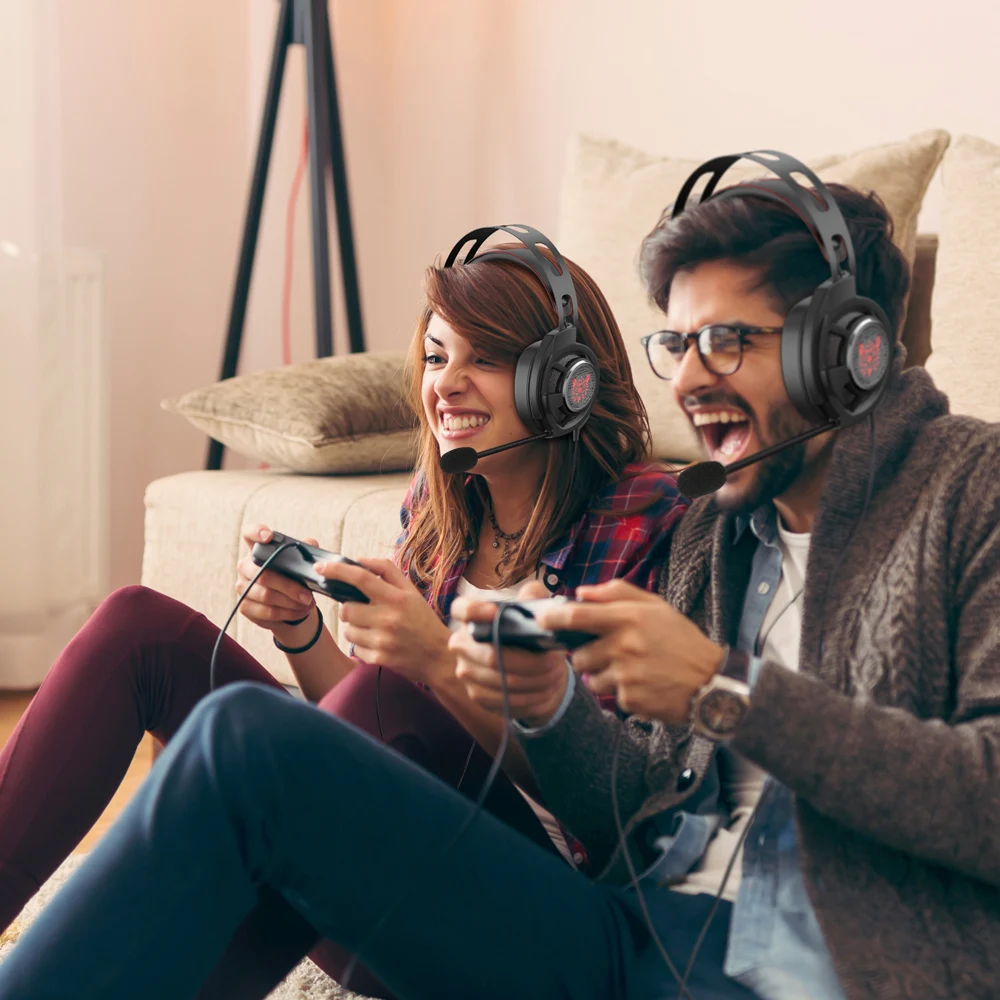 ONIKUMA M190 PRO 3,5 мм Проводная игровая гарнитура наушники с шумоизоляцией электронные спортивные наушники с микрофоном светодиодный свет Регулятор громкости