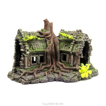 

Resin Imitation Wooden Root House Ruins Aquarium Ornament Fish Tank Decoration Accessories S19 20 Dropship