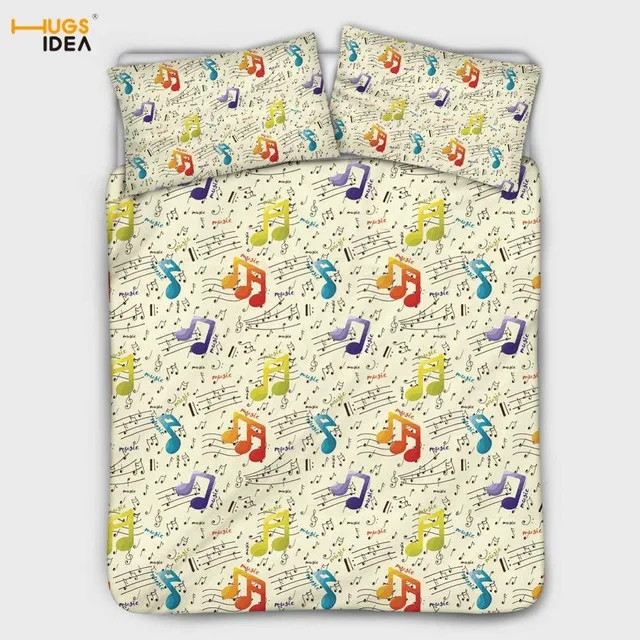 HX1014Z35 HUGSIDEA 3 шт./компл. пододеяльник в виде скрипичного ключа дизайн постельные принадлежности крышка меломана Твин Размеры лист для Спальня модные Badset Dec - Цвет: HX1014Z35