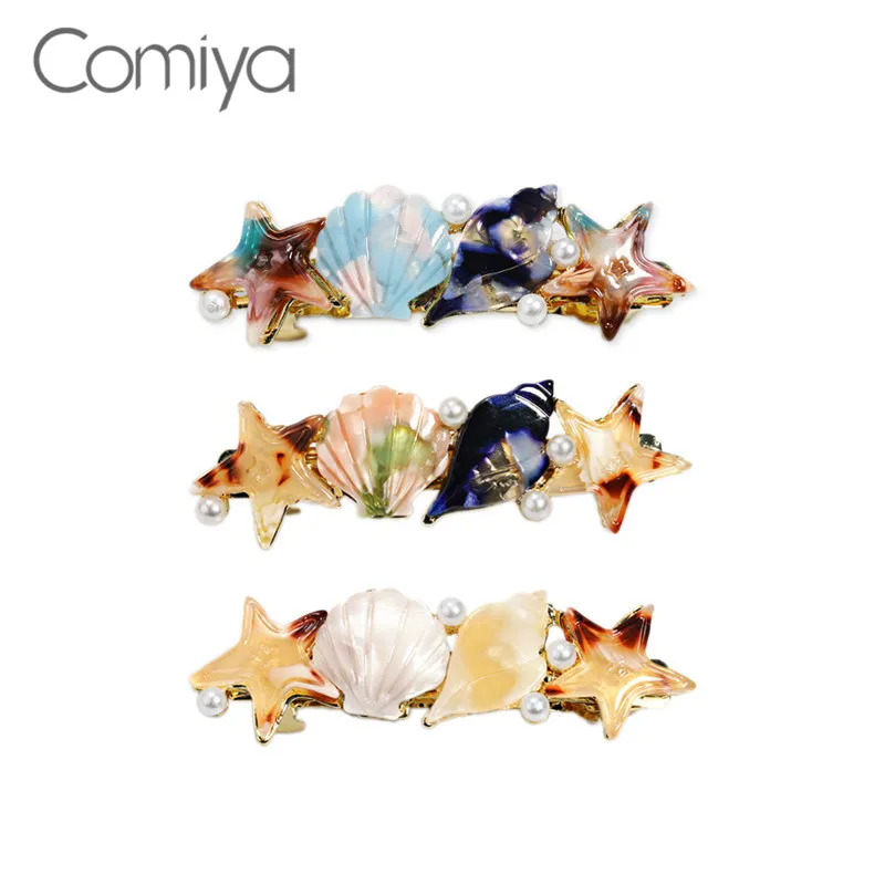Comiya Корейская шпилька для женщин акриловые жемчужные раковины мозаика милые