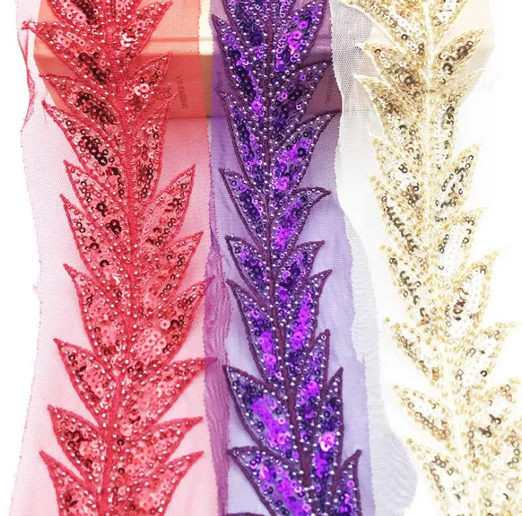 New style sequin fabric leaf fashion embroidery handmade Accessories | Дом и сад