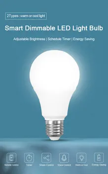 

Dimmable 15W B22 E27 WiFi Smart Light Bulb LED Lamp App Operate Alexa Google Assistant Control Wake up Smart Lamp Night Light