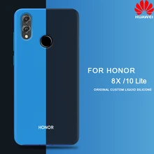 Honor 8X מקרה רך נוזל הסיליקון חזרה כיסוי Huawei honor 10 lite 8X20 פרו מגן עמיד הלם חזרה מקרה(China)