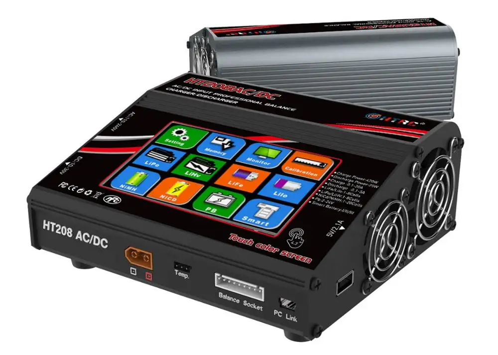 HTRC HT208 AC/DC 420 Вт 20A 4,3 дюймов цветной ЖК-экран баланс заряда батареи зарядное устройство