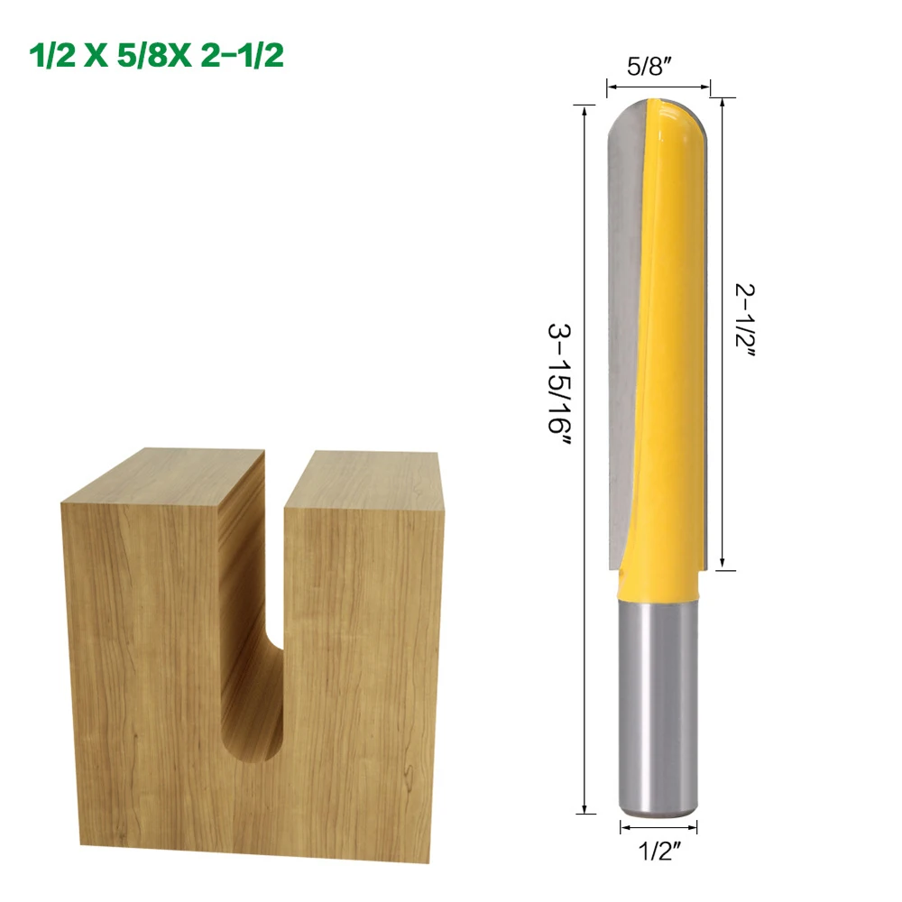 1Pcs 12mm Shank Bakelite Router Bit Straight end mill trimmer flush trim Tenon Cutter Extended Deep Milling Milling Cutter