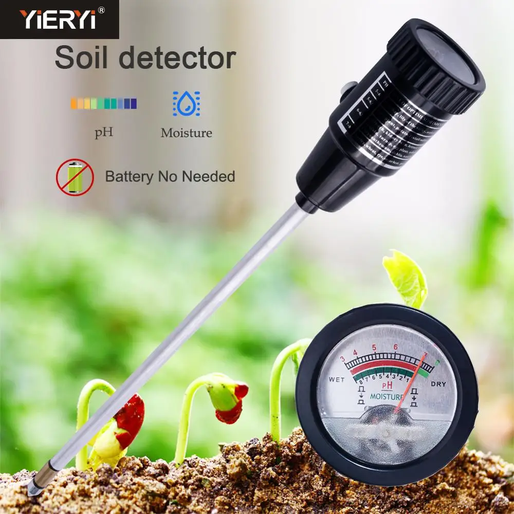 Yieryi измеритель pH влажности почвы тестер гидропонный анализатор длинная вода качество растений влажность почвы детектор 3-8 pH, 1-8 влаги
