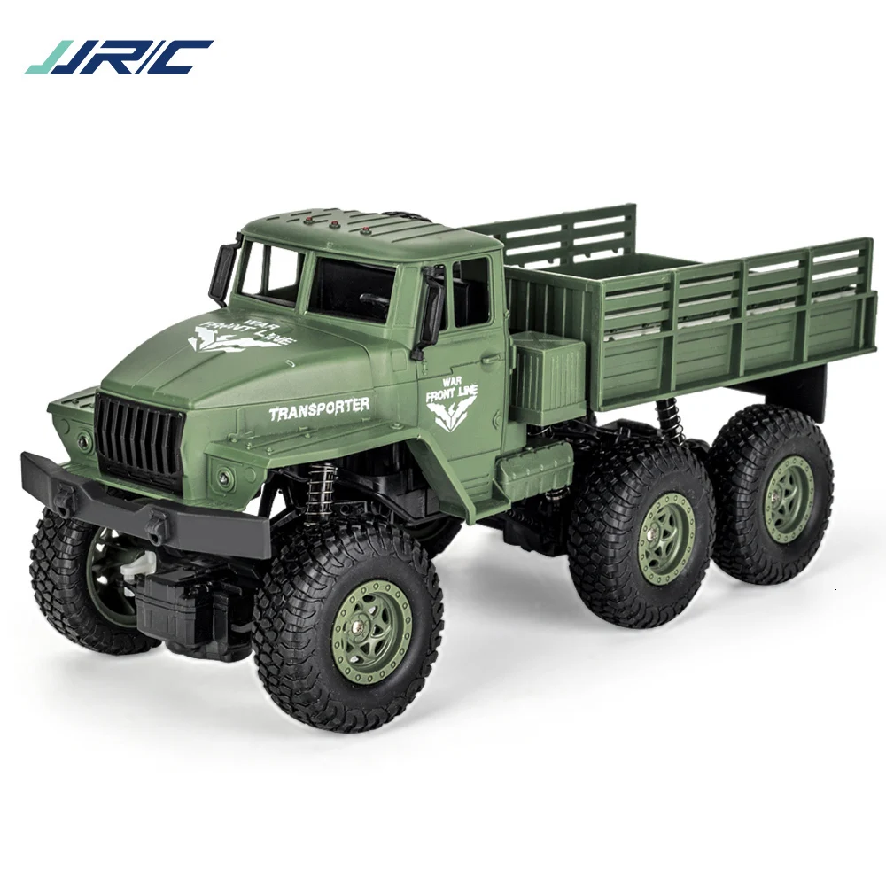 Jjrc Q68 2,4 ghz 6wd 1/18 Rc внедорожный военный грузовик с дистанционным управлением Грузовик с шестиколесным приводом внедорожный военный альпинистский грузовик
