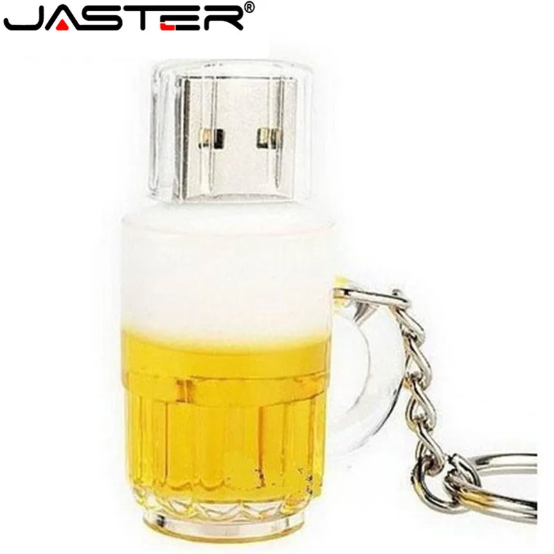 JASTER, модная новинка, u-диск, мини-накопитель, пивная чашка, usb флеш-накопитель, 64 ГБ/32 ГБ/16 ГБ, пивной мультфильм, реальная емкость, Crea