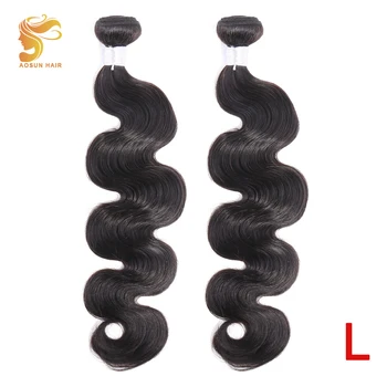 

AOSUN HAIR Brazilian Hair Weaving Bundles Body Wave Human Hair Bundles 8-26inch Natural Color 2 Piece Remy Hair Extensions