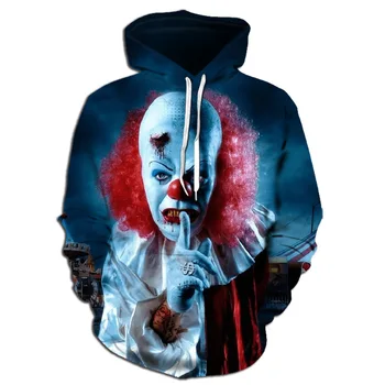 

2019 Horror Movie The Pennywise IT Clown Stephen King's It Sweatshirt Horror Movie Hoodie Halloween Party Hip Hop Street Costume