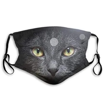 

1Pcs Adults Cat Print Face Mask Dustproof Windproof Foggy Haze Protective Mouth Cover Can put gasket mondkapjes herbruikbaar