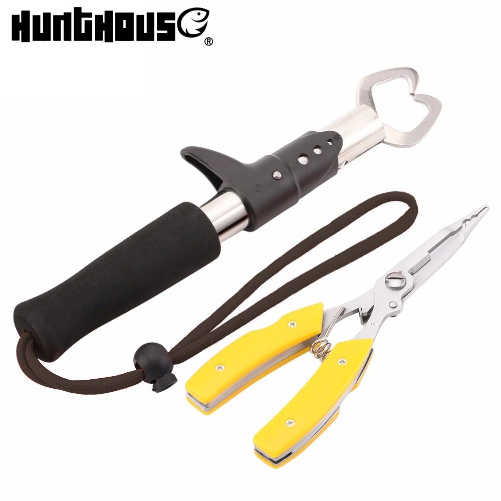 

hunthouse Fishing Tool Fishing Grip Gripper & Line Cutters Fishing Pliers with Bag Set Stainless Steel Fishing Equipment