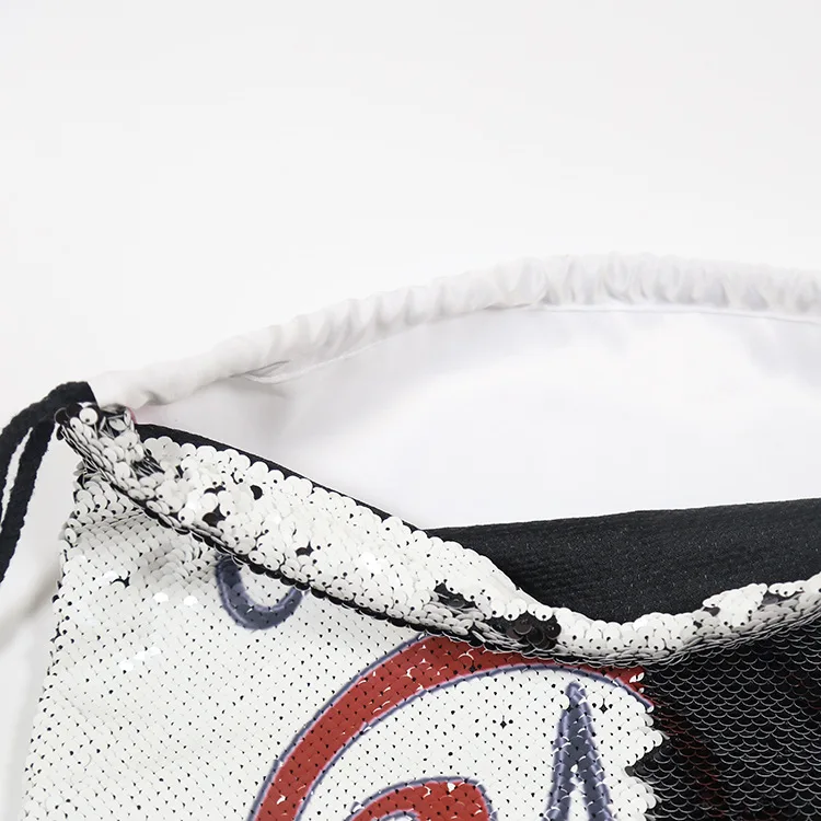Поперечная граница модель с английскими буквами Блесток Drawstring сумка полиэстеровый мешок с кулиской Спорт на открытом воздухе Рюкзак завод прямой Se