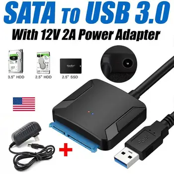 

SATA to USB3.0 Adapter Converter 12V/2A US Plug Power Adapter