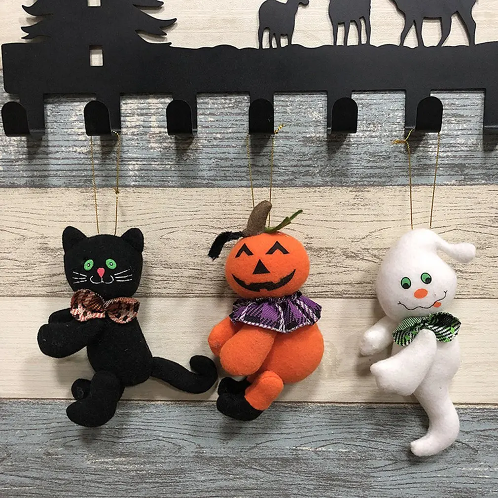 

2020 Cloth Plush Doll Halloween Decoration Beautiful Ghost Witch Pumpkin Wall Hanging Lovely Black Cat Party Bar Prop Decor Toys
