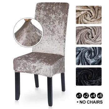 

Ice velvet Spandex Elastic Dining Chair Slipcover Modern Removable -dirty Kitchen Seat Case Stretch Chair Cover for Banquet