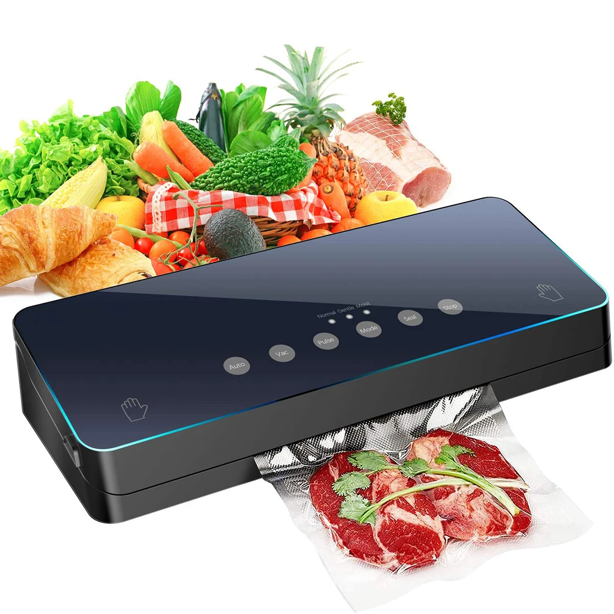 Máquina selladora al vacío para envasado de alimentos, máquina empaquetadora de alimentos al vacío, LED, 2021 V/220V, mejorada, 110
