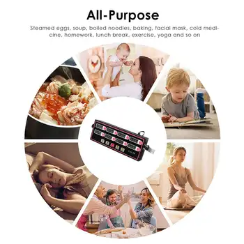 

New Kitchen Timer Digital Timer Cooking Timing LCD Display Clock Shaking Reminder Commercial Restaurant 8 independent Channel