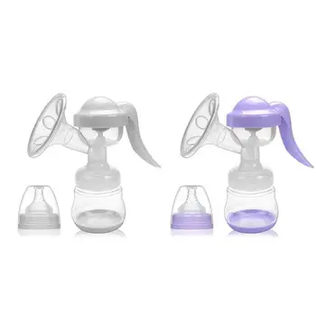 

Manual Breast Milking Pump Baby Nipple Suction Sucker w/Feeding Milk Bottle