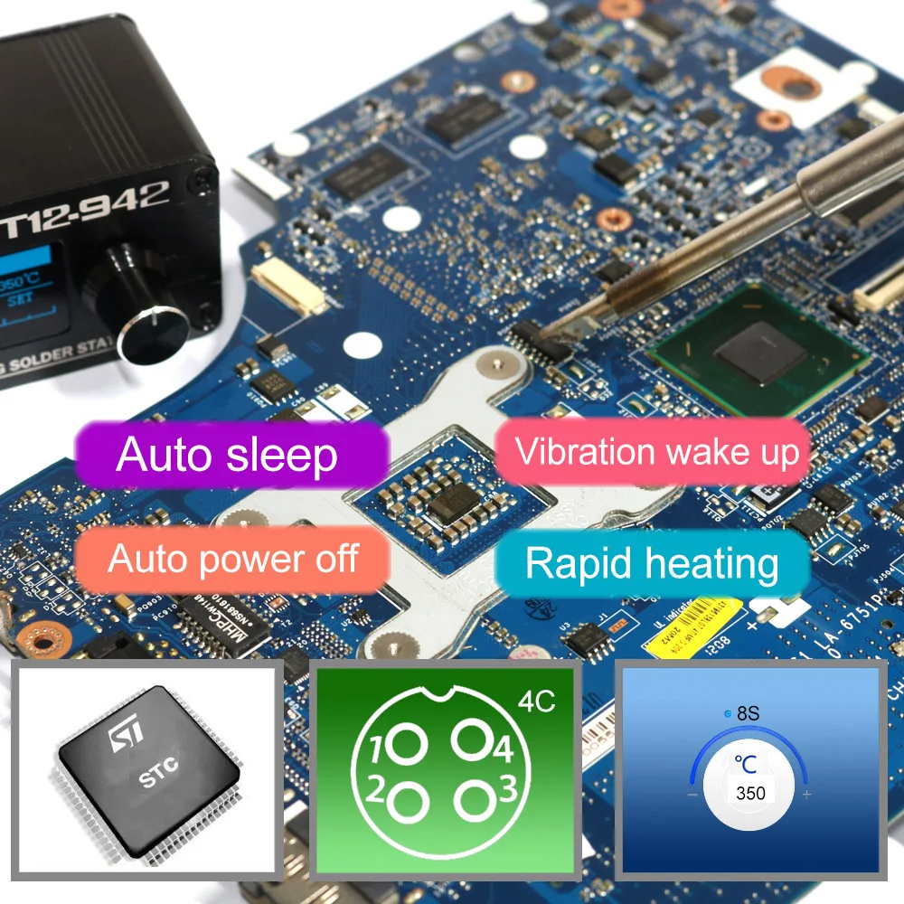 MINI T12 STC OLED Digital soldering station 942 electronic soder iron with 9501 handle power adpater 24V3A Welding tools rework station