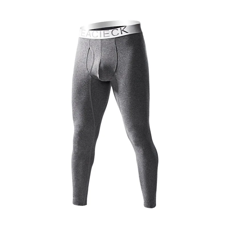 2 Pieces of Male Soil Autumn and Winter Thin Cotton Seamless Slimming Thermostatic Heating Leggings Plush Thick Warm Pants