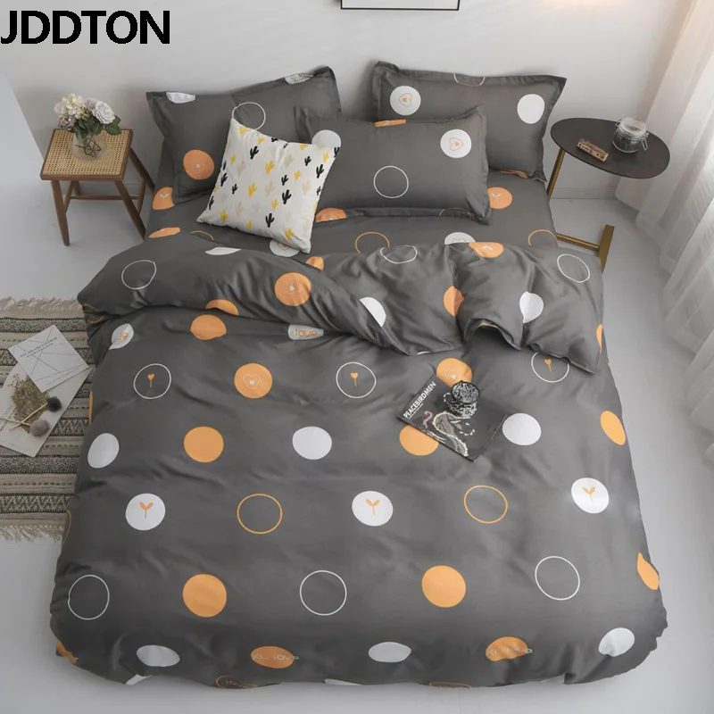 

JDDTON 2019 New Classic Colorful Bedding Set 5 Size Solid Color Bed Linings Duvet Pillowcases Cover Bed Sheet Cover Set BE019