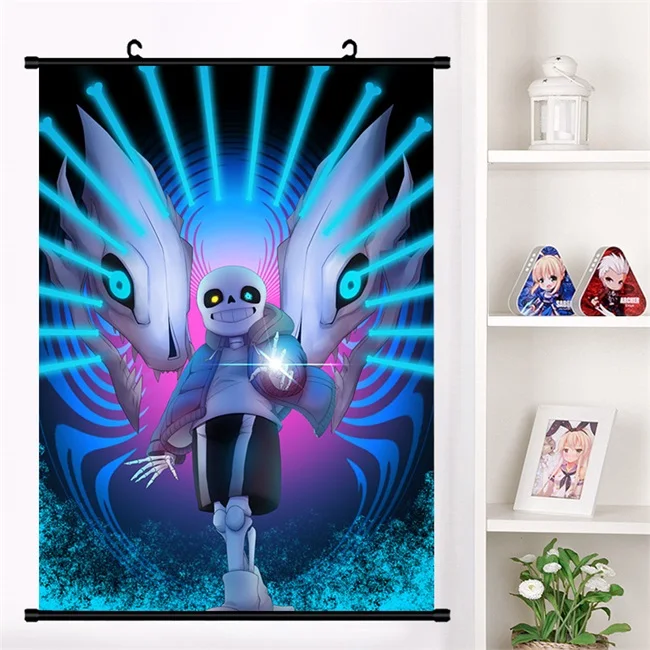 Аниме игра Undertale Sans Frisk Flowey Chara настенная прокрутка настенный плакат коллекция домашнего декора арт-подарки - Цвет: L