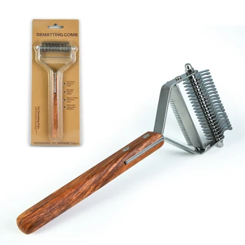 

Paipaitek Double-Sided Pet Comb Undercoat Rake Stainless Steel Dematting Comb Pet Grooming Brush for Medium to Large Dogs, Cats