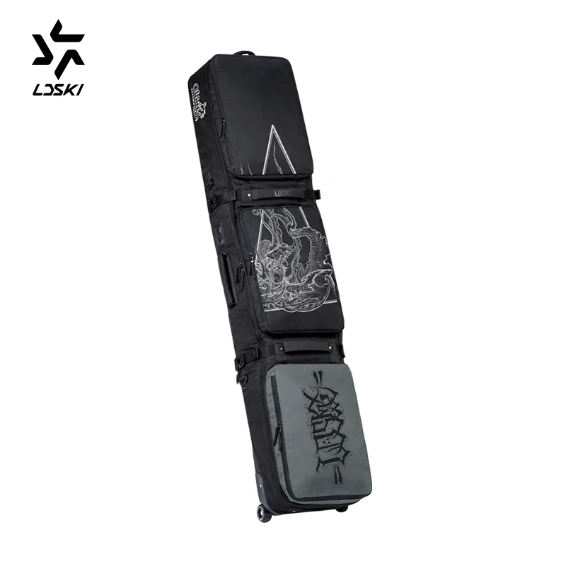 Ching Tatoo LDSKI сумка для катания на колесах, лыжная сумка для сноуборда, командная серия, сумка для шлема, зимняя Дорожная сумка из водонепроницаемого материала, сухая влажная разделенная секция - Цвет: Ching Tatoo