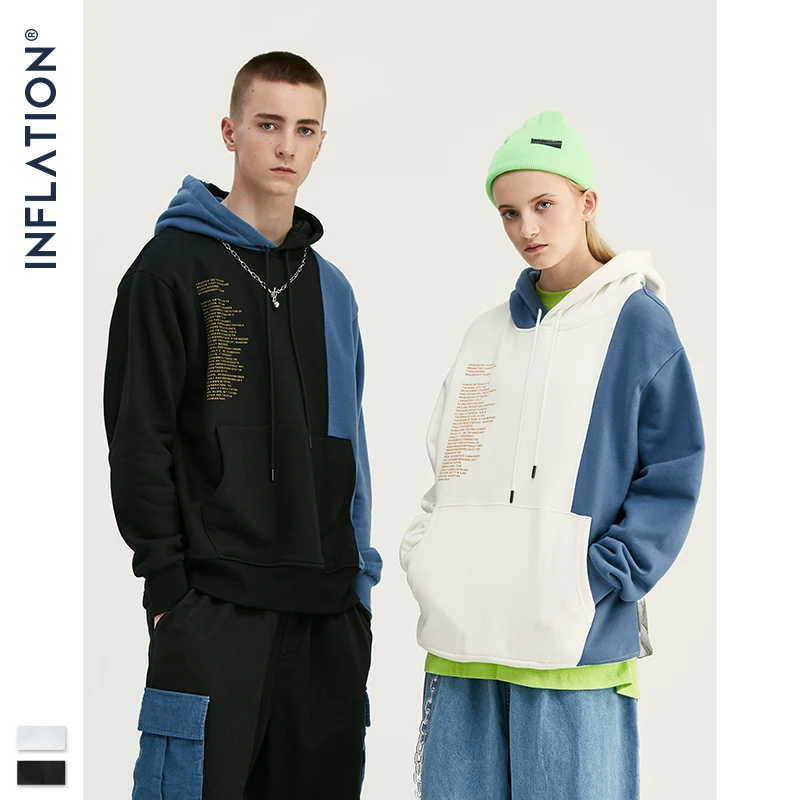 INFLATION Design 2020 Contrast Color Men Hoodies With Pouch Pocket Loose Fit Mens Streetwear Autumn Winter Man Hoodies 9638W INFLATION Design 2020 Contrast Color Men Hoodies With Pouch Pocket Loose Fit Mens Streetwear Autumn Winter Man Hoodies 9638W