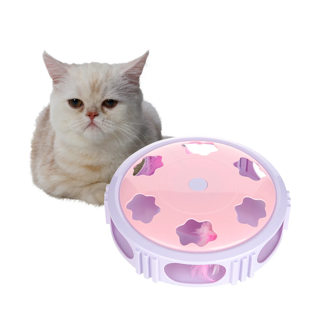 Artificial Feather Durable Non-slip Mat Cat Teaser Exercise Anti Scratch Interactive Toy Practical Entertainment Hunting Games