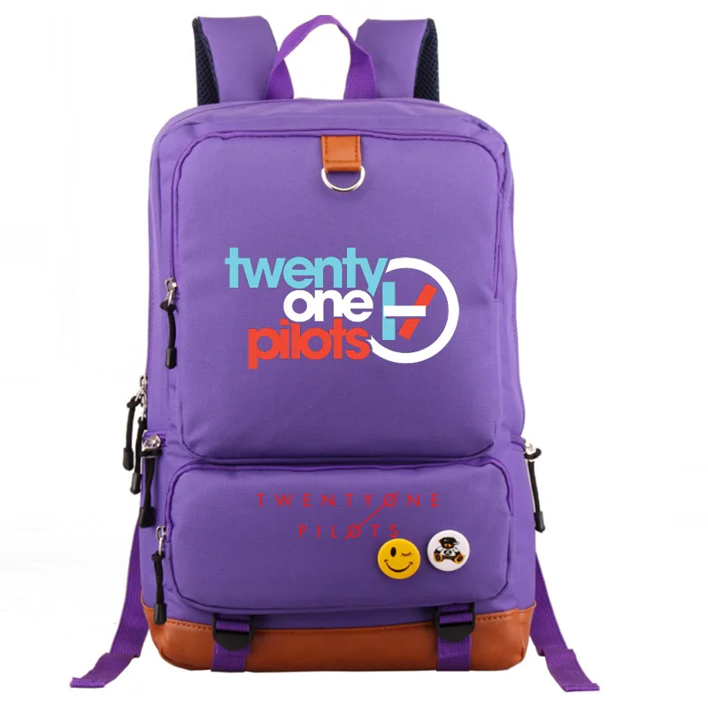 Twenty One Pilots school bag Reflective Rucksack student schoolbags Travel backpack Leisure Daily Notebook Storage bags - Цвет: style2 purple