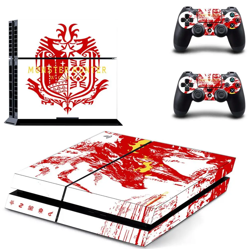 Monster Hunter World PS4 наклейка Play station 4 Кожа Наклейка для playstation 4 PS4 консоль и контроллер Скины Виниловые - Цвет: DPTM2245