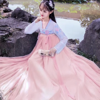 

2020 woman hanfu dress chinese folk dance costumes oriental asian qing dynasty national fairy princess photography dress