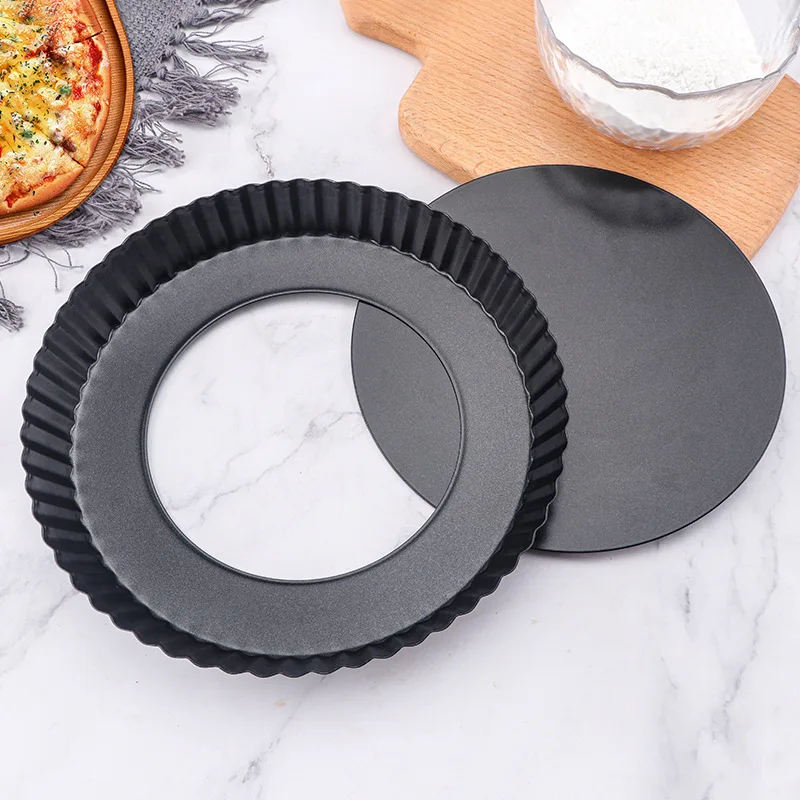 

9 inch Non-Stick Tart Pan Pie Pizza Pan Carbon Steel Baking Loaf Bread Baking Tray Dishes Removable Base Baking Mold Pastry Cake