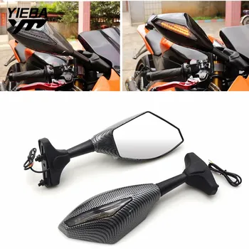 

LED Turn Signal Indicators Motorcycle Rearview Side Mirrors Clignotants Moto For KAWASAKI ZX6R/636 Z800/E version S1000RR HP4