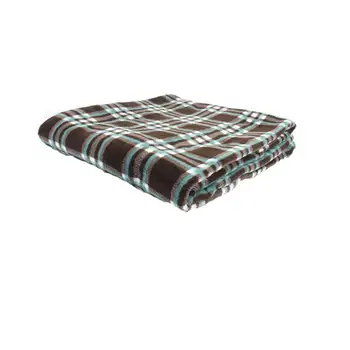 

Warm Fleece Sleeping Bag Liner Full Sized Zipper Backpacking Blanket for Outdoor Camping or Indoor Used Grid Cloth Patten 1pc