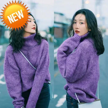 

sale Hot Women ladies Sweaters and Pullovers Pure Mink Cashmere Knitted turtleneck sweater Pullover free shipping S1919