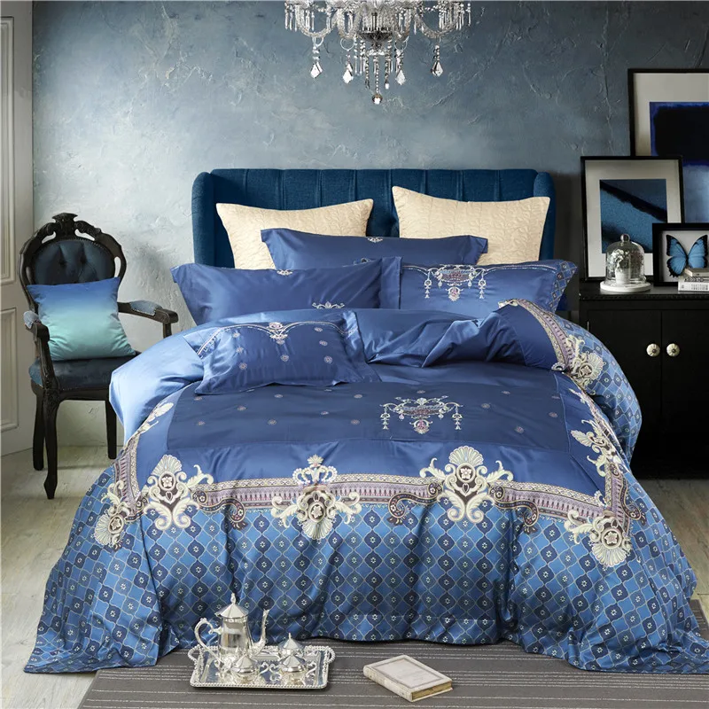 Luxury Embroidered Bed In Bag 60s Pima Cotton Duvet Cover Bed