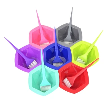 

7 Piece Set Hair Color Bowl and Brush Set, Hair Coloring Highlighting Tools on Hair Dye, Rainbow Hair Color Mixing Bowls Brushes