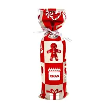 Рождественская бутылка вина крышка полиэстер хлопок Бархатная набивка пылезащитный чехол для дома год Праздничные украшения для стола орнамент