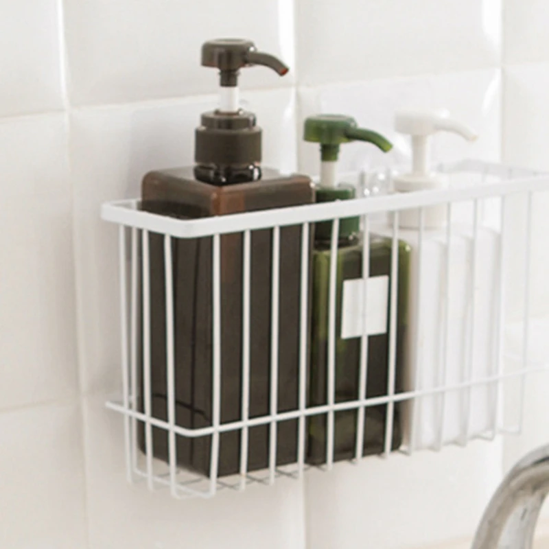 Japanese Wrought Iron Wall-Mounted Storage Basket Bathroom Storage Basket Drain Basket Kitchen Bracket