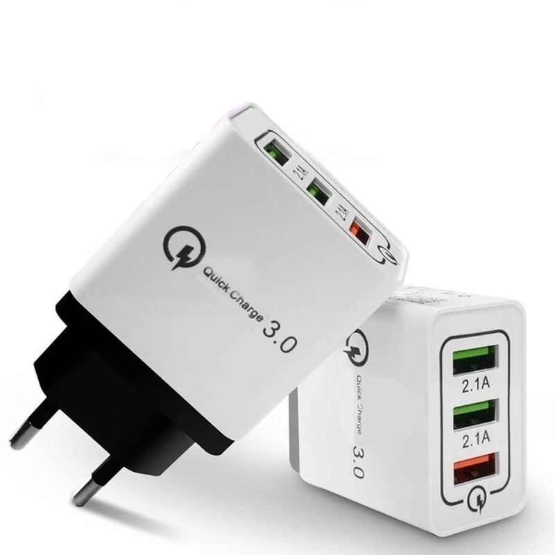 Настенное зарядное устройство с 3USB портами и функцией быстрой зарядки|Зарядные